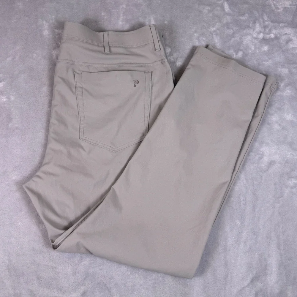 Public Rec Workday Pants Mens 38 Khaki Grey Straight Leg Golf Performance*